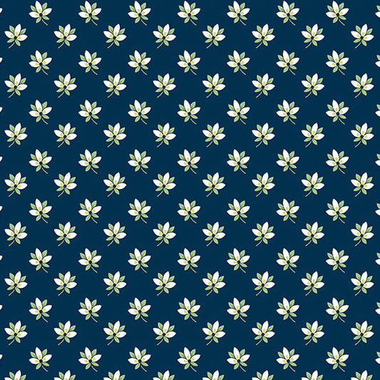 Magnolia Sprig Blue Edyta Sitar Laundry Basket Quilt Andover Fabrics Cotton Fabric AF-A-856-B