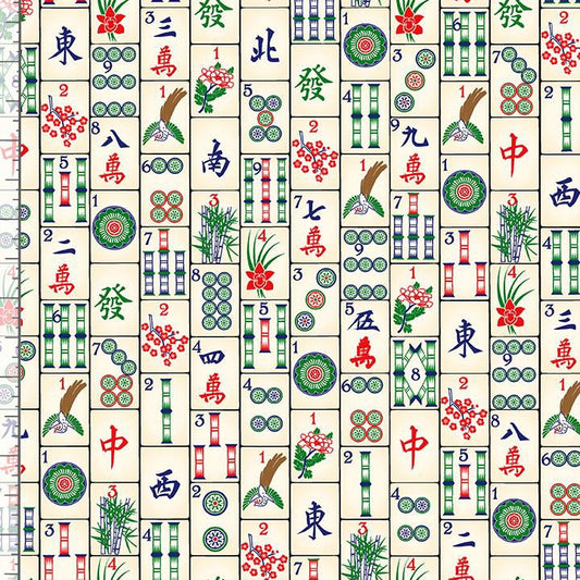 Mahjong Tiles Mahjong Timeless Treasures Cotton Fabric TT-FUN-CD4816-MAHJONG