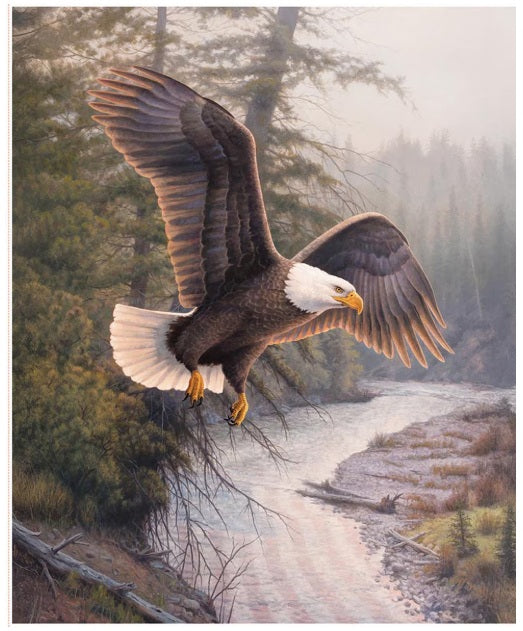 Majestic in Nature II Patriotic Eagle Panel 36" Riley Blake Cotton Fabric RB-PD17960-PANEL