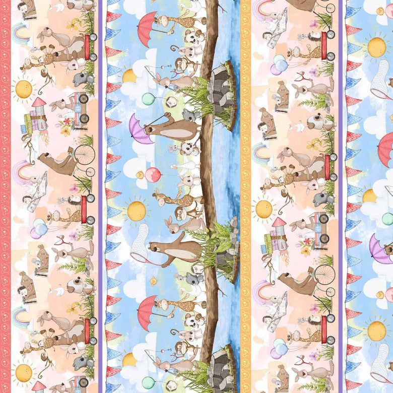 Make Believe Parade Stripe Multi Pretty Little Lines Michael Miller Cotton Fabric MM-DDC12656-MULT-D