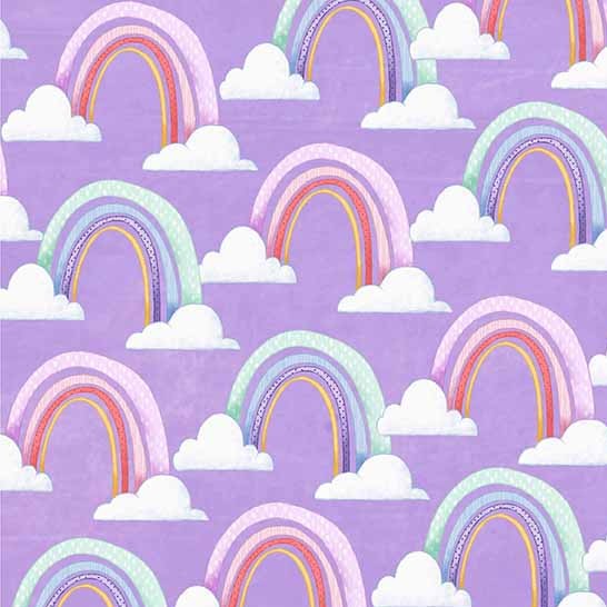 Make Believe Rainbow Dreams Lavender Pretty Little Lines Michael Miller Cotton Fabric MM-DDC12653-LAVE-D