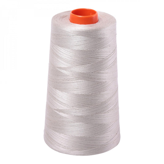 Moondust White Grey Solid Mako Cotton Embroidery Thread Solid 50wt 6452yds Cone Aurifil AF-MK-50CO-6725