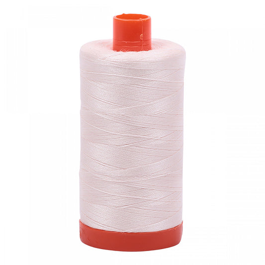 Mako Cotton Embroidery Thread Solid Oyster White 50wt 1422yds Aurifil AF-A1050-2405