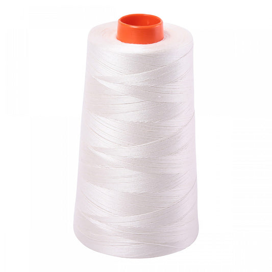 Sea Biscuit White Solid Mako Cotton Embroidery Thread 50wt 6452yds Cone AF-MK-50CO-6722