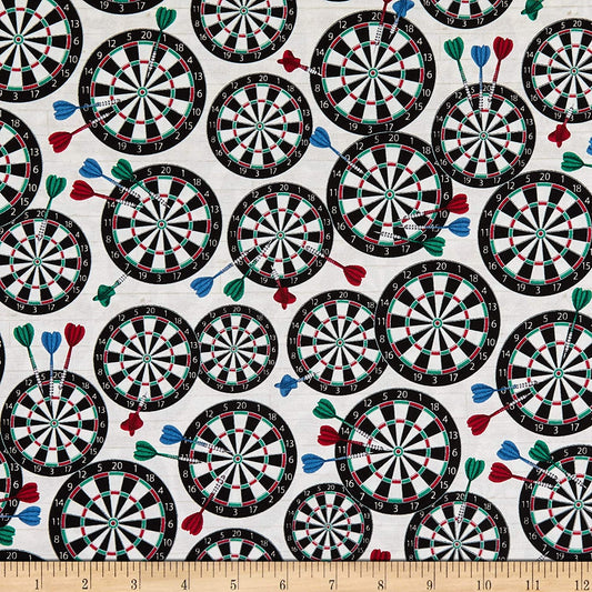 Man Cave Dart Board Birch Windham Cotton Fabric WF-52413-4