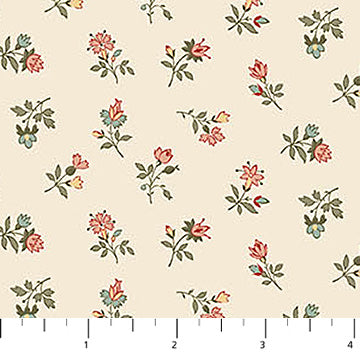 Manoir - Antiques Roadshow™ Floral Toss Cream Multi Deborah Edwards Northcott Fabrics Cotton Fabric NC-28972-11