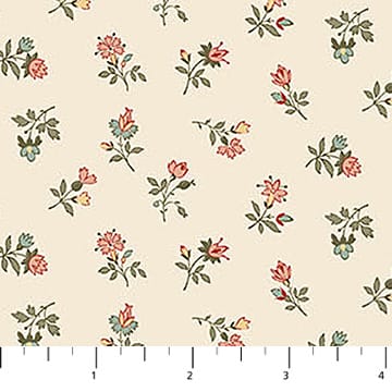 Manoir - Antiques Roadshow™ Floral Toss Cream Multi Deborah Edwards Northcott Fabrics Cotton Fabric NC-28972-11 | US Fabric Shop
