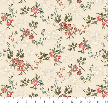 Manoir - Antiques Roadshow™ Small Floral Trail Cream Multi Deborah Edwards Northcott Fabrics Cotton Fabric NC-28969-11
