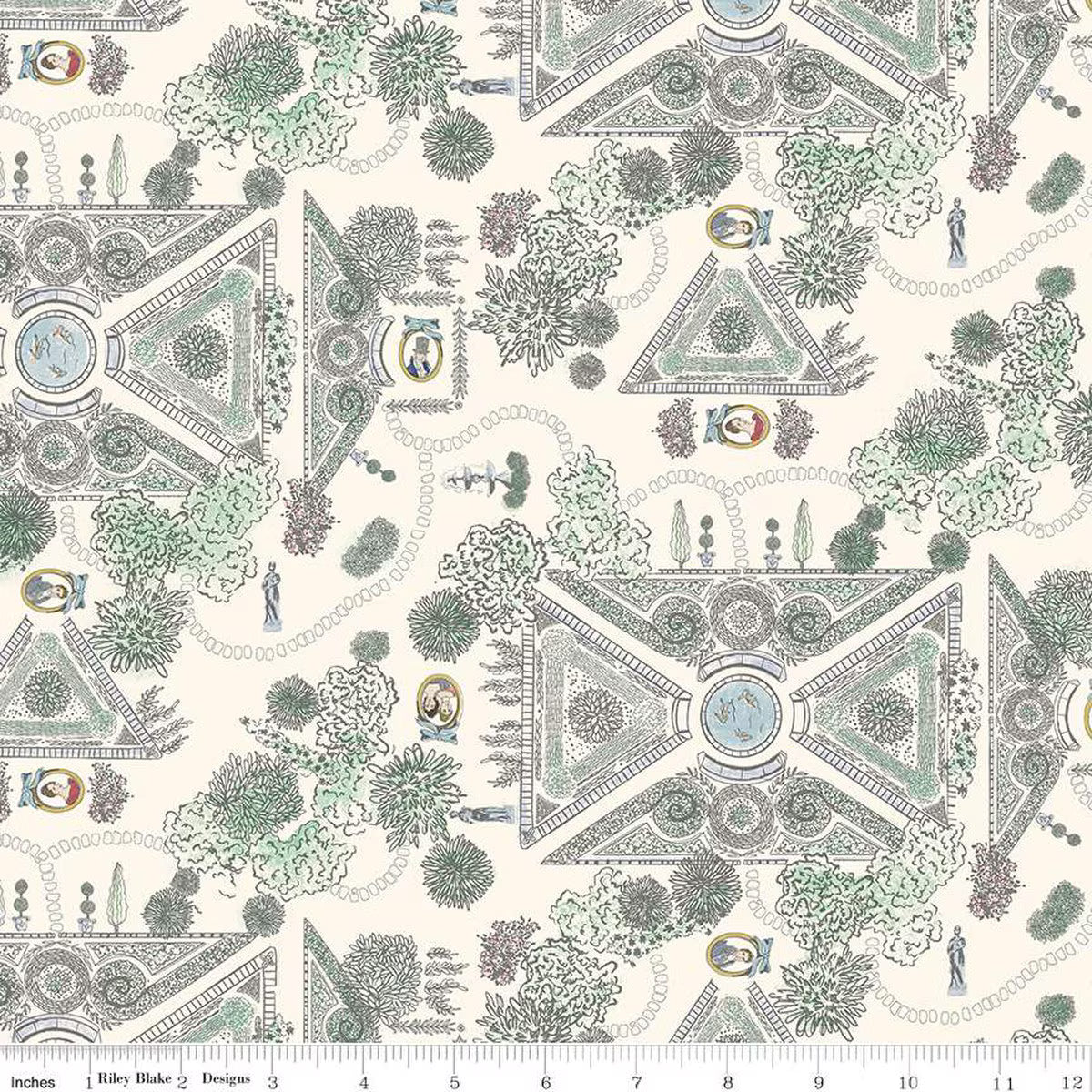 Mansfield Park Landscape Cream Riley Blake Designs Cotton Fabric RB-C15205-CREAM