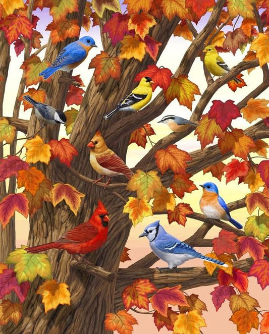 Maple Tree Marvel 36" Cream Christa Forest David Textiles Cotton Fabric DT-AL-3968-9C-1