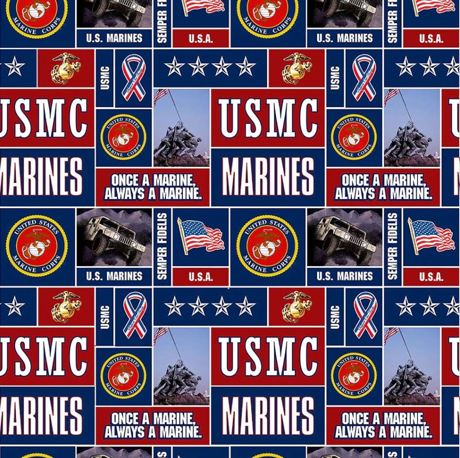 Marines Military Geometric FLEECE Sykel Enterprises Polyester FLEECE Fabric SYK-012-M | US Fabric Shop