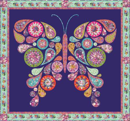 Mariposa Quilt Kit 67"x 62" featuring Floral Fiesta Mia Charro Robin Long Design Free Spirit FS-KIT2QTMC-MARIPOSA