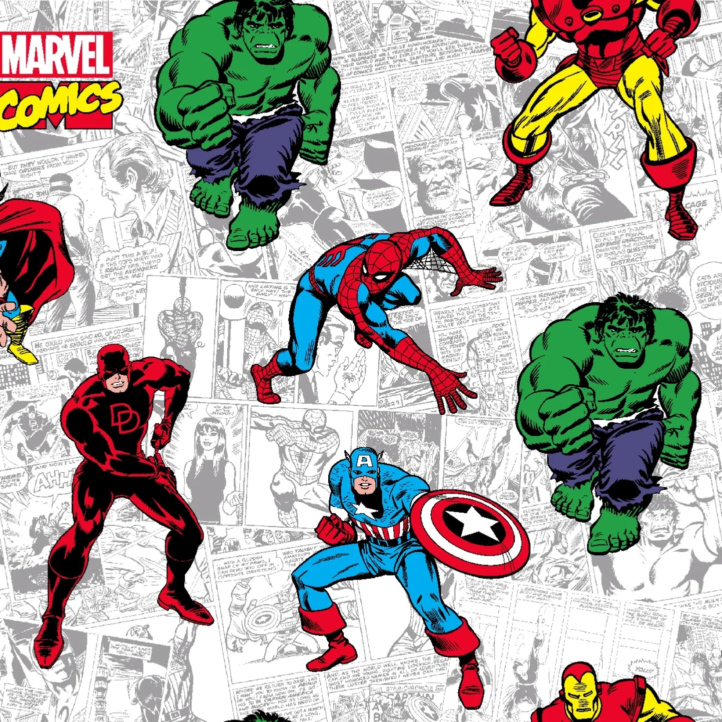 Marvel Comics Action Comic White Springs Creative Cotton Fabric SC-67258-G550210PK