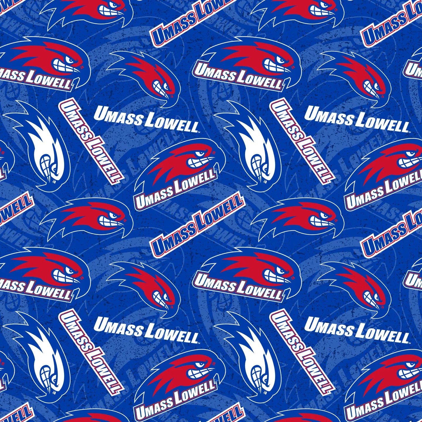 Massachusetts Lowell River Hawks NCAA College Tone on Tone Sykel Enterprises Cotton Fabric LOW-1178 | US Fabric Shop