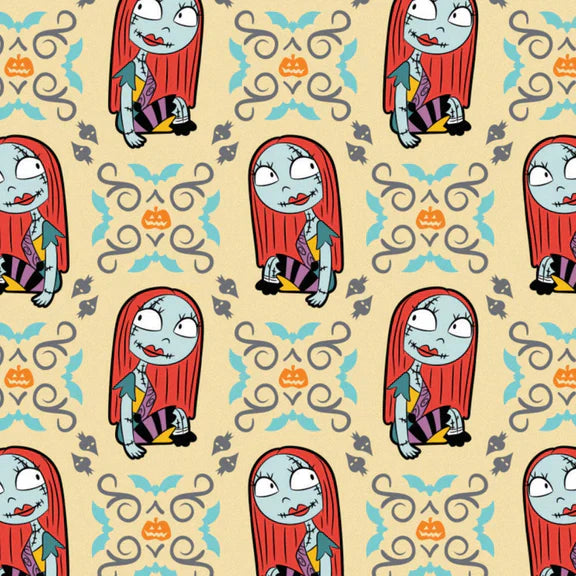 Master of Fright Nightmare Before Christmas Sally Cream Camelot Cotton Fabric CF-85390401-3