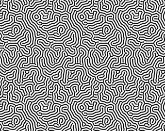 Maze Black and White Favorites White Patrick Lose Cotton Fabric