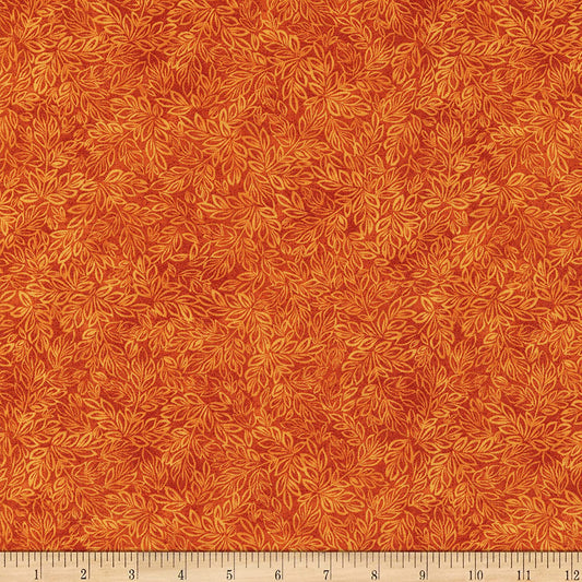 Meadow Mini Leaf Blender Amber Orange Timeless Treasures Cotton Fabric TT-C8500-Amber-MEADOW