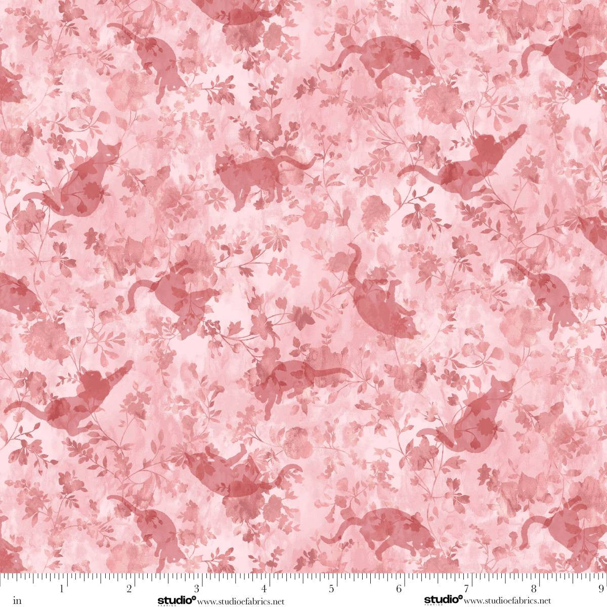 Meow Mix Cat Texture Rose Pink Timna Tarr Studio E Cotton Fabric SE-8957-22