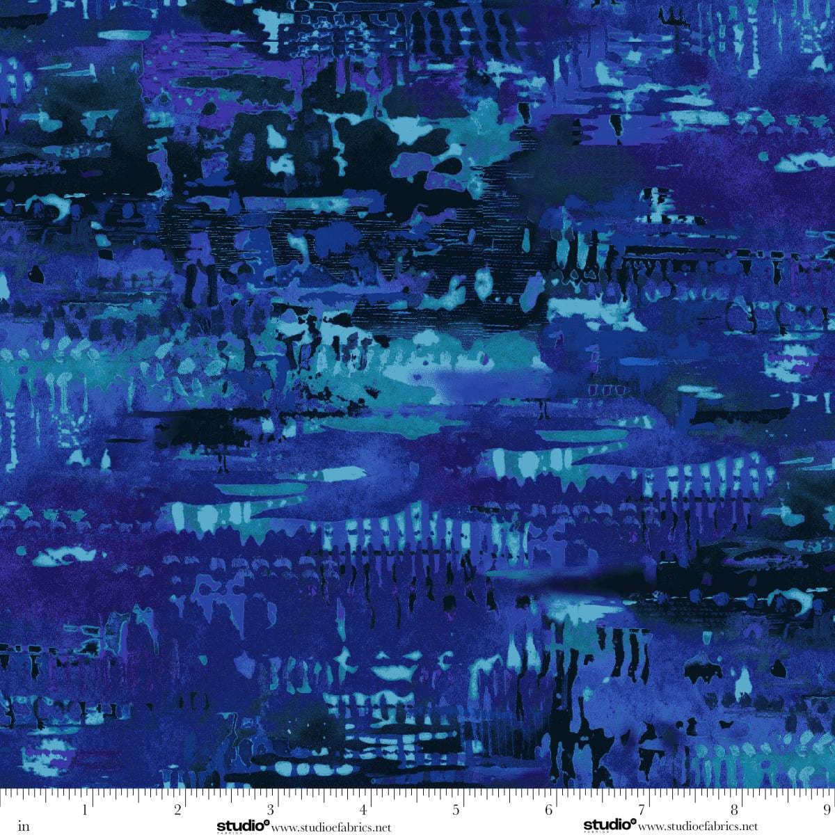 Meow Mix Cats Thick Paint Dark Blue Timna Tarr Studio E Cotton Fabric SE-8959-77 | US Fabric Shop