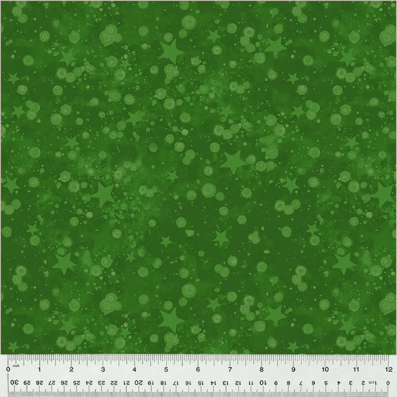 Meowy Christmas Twinkle Pine Kim Haskins Windham Fabrics Cotton Fabric WF-54487-2