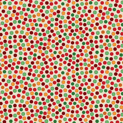 Merry Cats Dots Cream/Multi Peggy Collins Benartex Cotton Fabrics BE-16776-07
