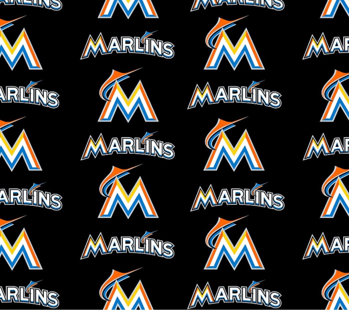 Miami Marlins MLB Baseball 58" Fabric Traditions Cotton Fabric MLB-6686B
