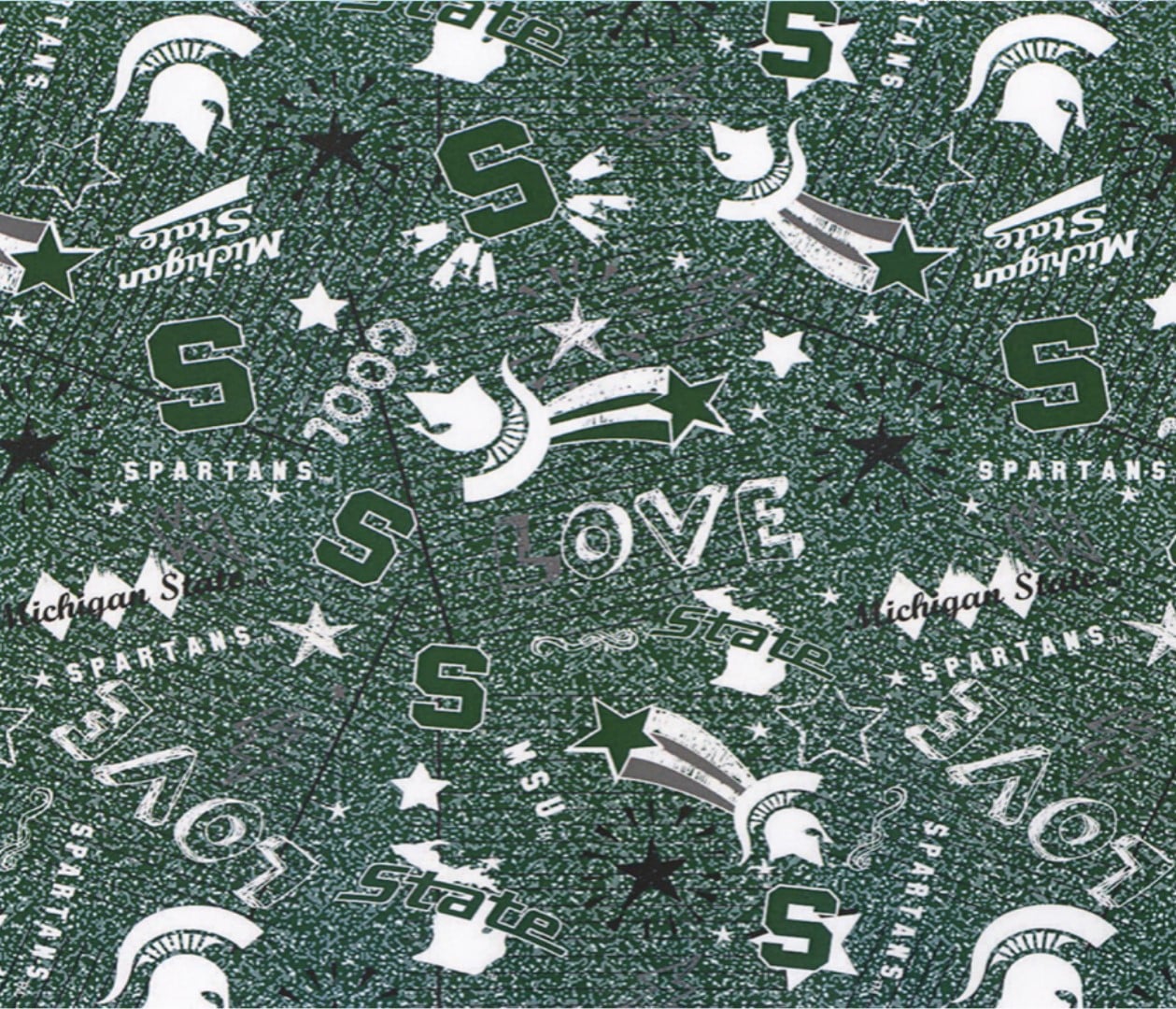 Michigan State Spartans 52" NCAA College Sykel Spun Jersey Fabric MIST-1112