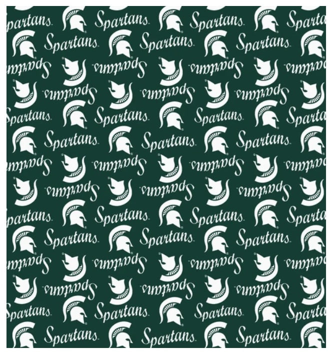Michigan State Spartans NCAA College Mini Packed Logo Sykel Enterprises Cotton Fabric MIST-1390