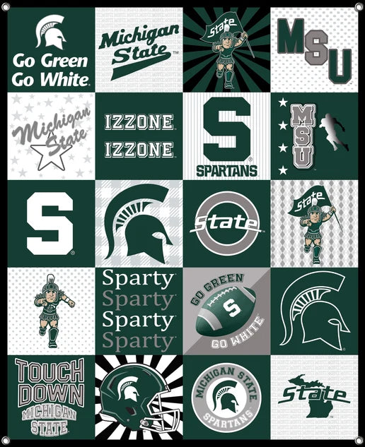Michigan State Spartans NCAA College Shirt Spirit Banner 58x47 inches Sykel Enterprises 4 Grommets Polyester Fabric MIST-5003