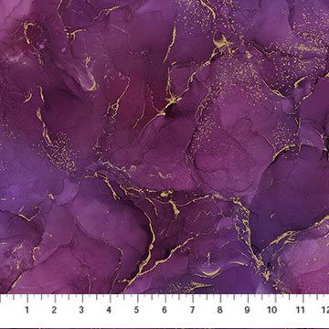 Midas Marble Metallic Plum Purple Deborah Edwards and Melanie Samra Northcott Cotton Fabric NC-DM27630-28