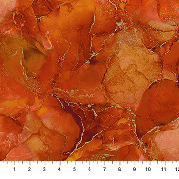 Midas Marble Metallic Pumpkin Orange Deborah Edwards and Melanie Samra Northcott Cotton Fabric NC-DM27630-56