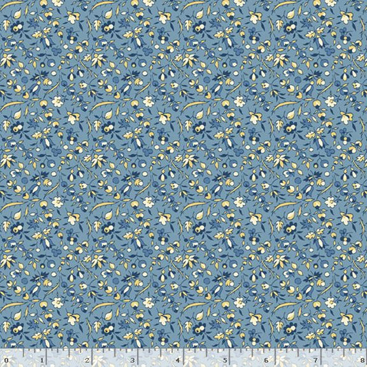 Middleboro Road Flower Field Blue Suzi Smith Marcus Fabrics Cotton Fabric MF-R581560D-BLUE