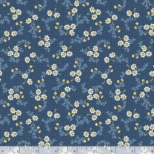 Middleboro Road Garden Navy Suzi Smith Marcus Fabrics Cotton Fabric MF-R581559D-NAVY