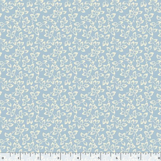 Middleboro Road Leaves Sky Suzi Smith Marcus Fabrics Cotton Fabric MF-R581563D-SKY