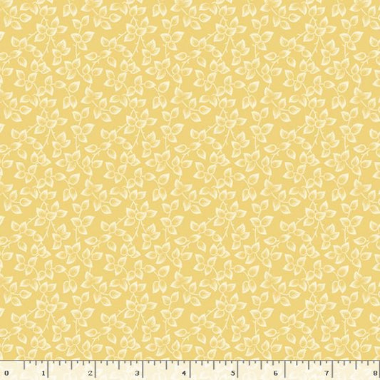 Middleboro Road Leaves Yellow Suzi Smith Marcus Fabrics Cotton Fabric MF-R581563D-YELLOW