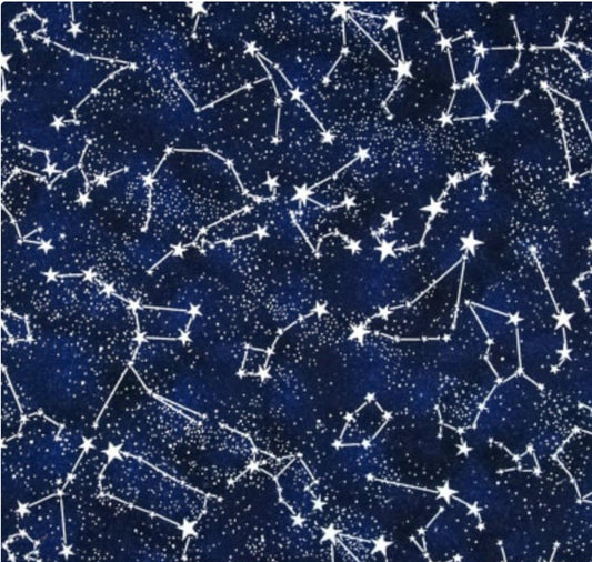 Midnight Constellations Glow in the Dark Timeless Treasures Cotton Fabric GAIL-CG2750 MIDNIGHT