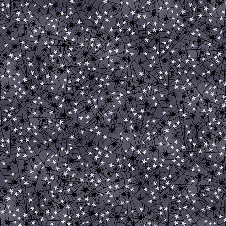 Midnight Magic Cobwebs in Midnight Gracie Popp Studio E Cotton Fabric