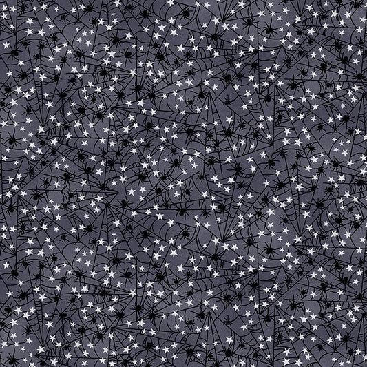 Midnight Magic Cobwebs in Midnight Gracie Popp Studio E Cotton Fabric SE-6403-79