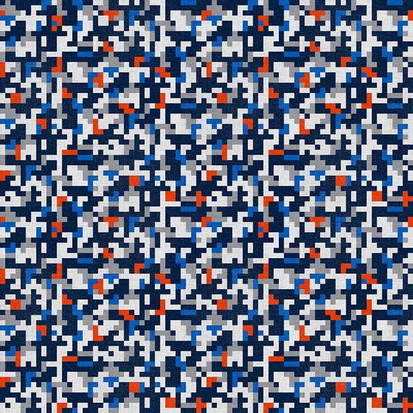 Mile High Matchup Denver Country Camo Football Blue Orange Paintbrush Studio Cotton Fabric PBS-120-26825