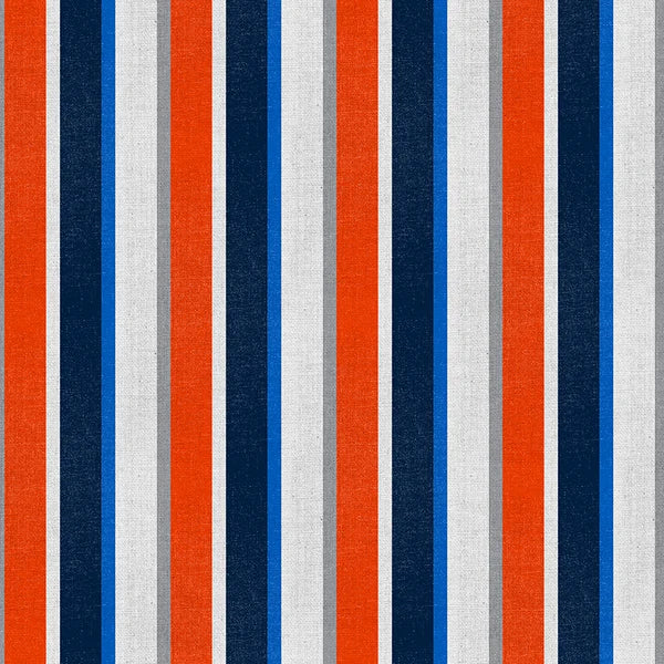 Mile High Matchup Denver Stadium Stripes Football Blue Orange Paintbrush Studio Cotton Fabric PBS-120-26826