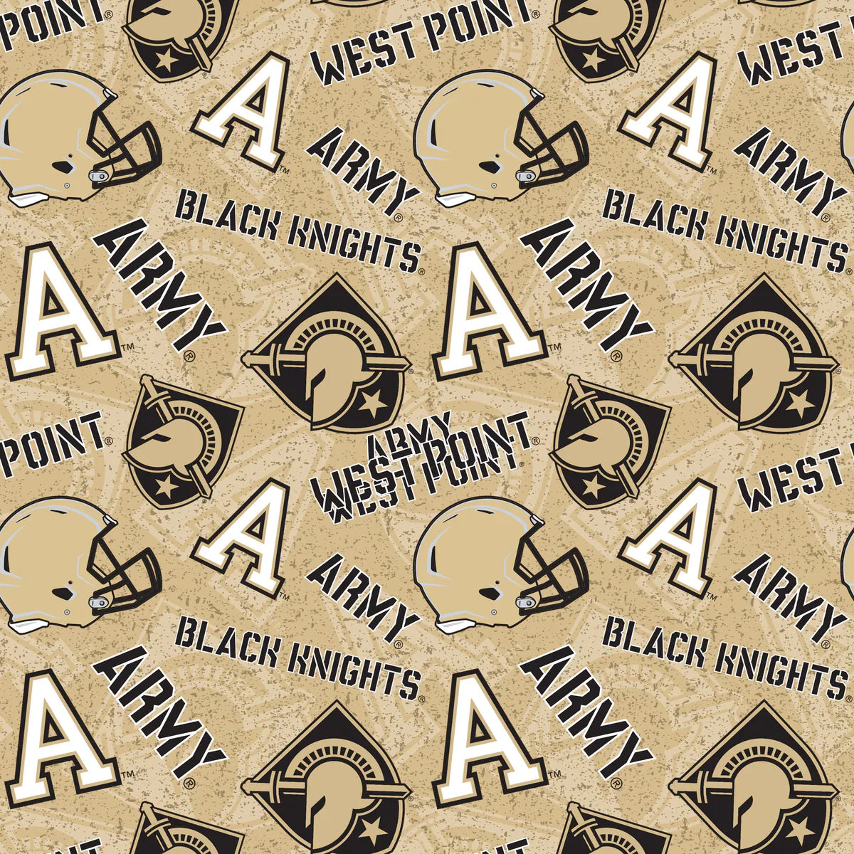 Military Academy Black Knights NCAA College Tone on Tone Sykel Enterprises Cotton Fabric SYK-ARM-1178