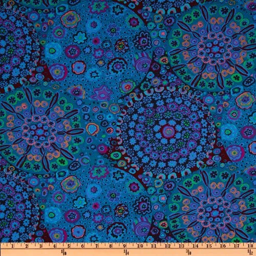 Millefiore Blue Classics Kaffe Fassett Collective Free Spirit Cotton Fabric FS GP092.BLUE