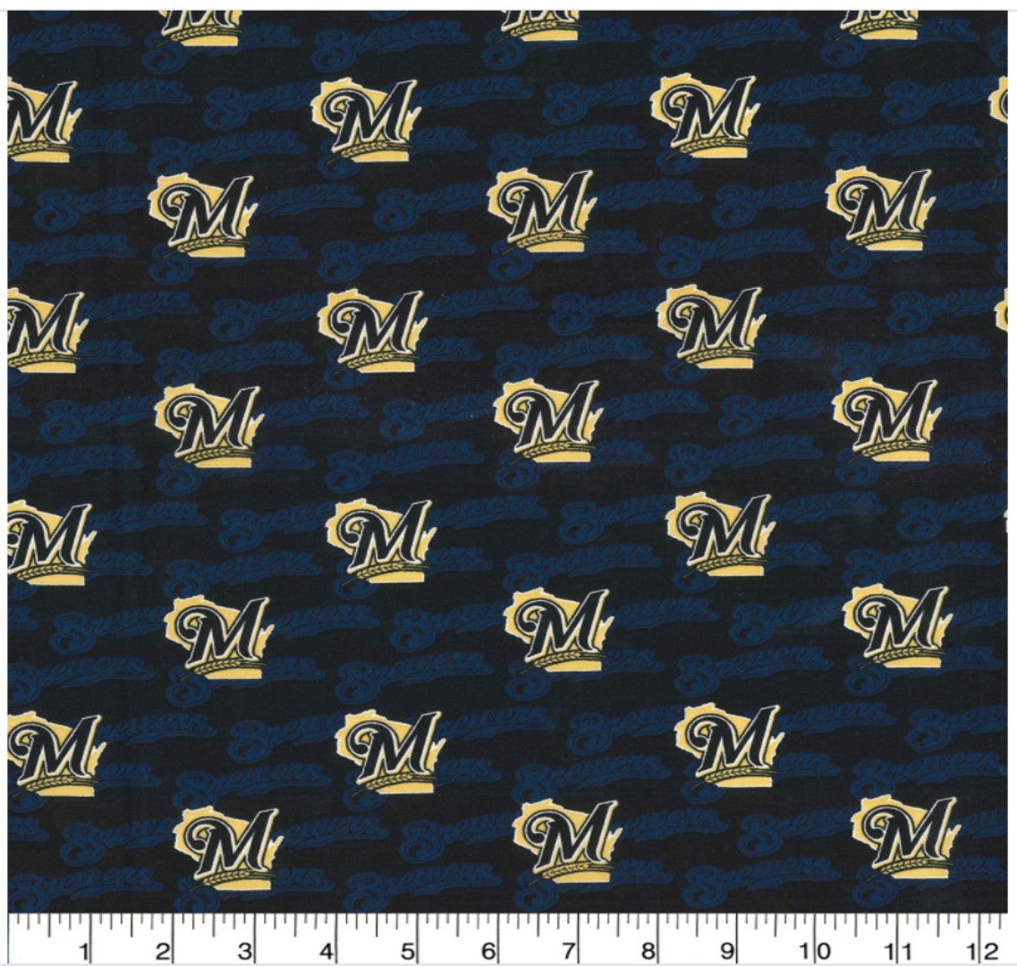 Milwaukee Brewers MLB Baseball Mini Print Fabric Traditions Cotton Fabric | US Fabric Shop