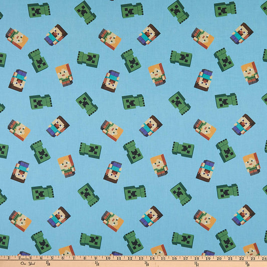Minecraft Mojang Friends Blue Springs Creative Cotton Fabric