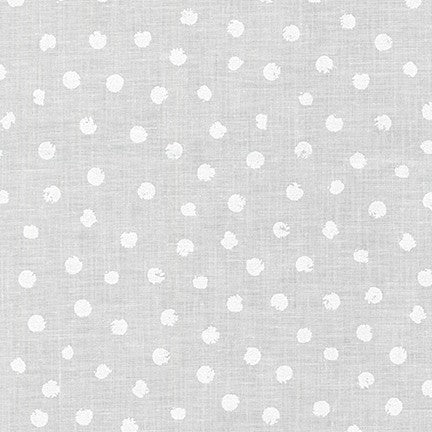 Mini Madness Big Dot White on White Studio RK Robert Kaufman Cotton Fabric RK-19694-1