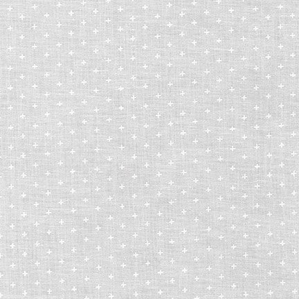 Mini Madness Plus Sign White on White Studio RK Robert Kaufman Cotton Fabric RK-19692-1