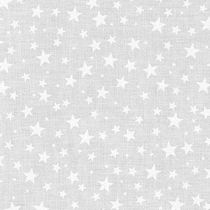 Mini Madness Stars White on White Studio RK Robert Kaufman Cotton Fabric RK-SRK-19697-1