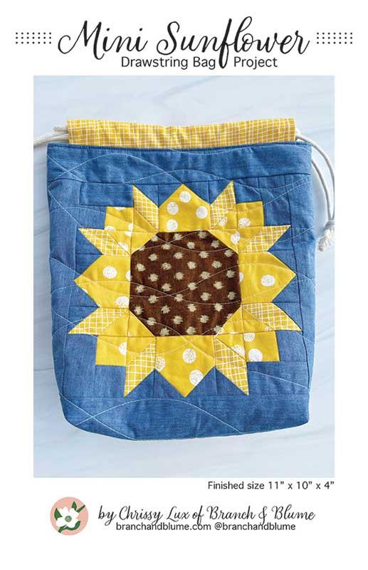 Mini Sunflower Drawstring Bag Pattern Branch & Blume BNB-2313