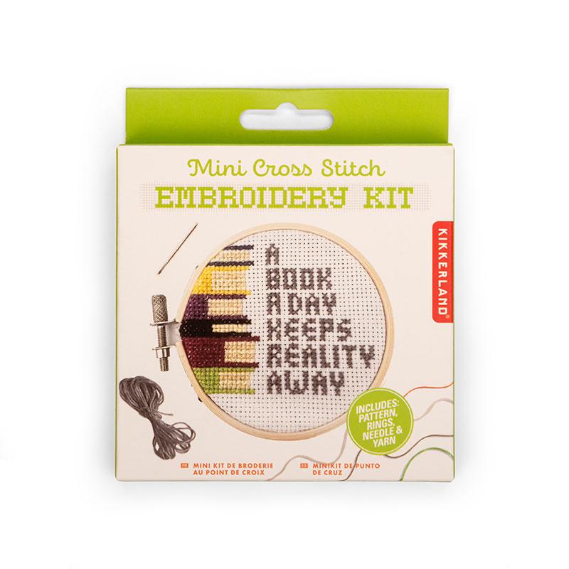 Mini Cross Stitch Books Embroidery Kit Kikkerland GG271
