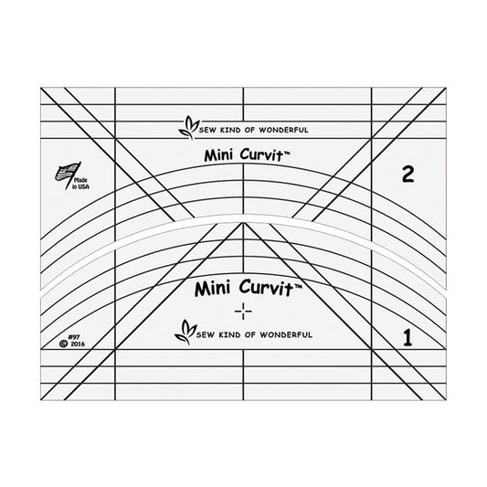 Mini Curvit 2 pcs Acrylic Ruler 1/4" Thick Sew Kind Of Wonder SKW-97
